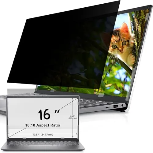 Laptop Sichtschutzfolie 16 Zoll, 16:10 Seitenverhältnis Abnehmbarer Sichtschutz Anti Blaulicht Blendschutz Blickschutzfolie Displayschutz Blickschutzfilter für 16