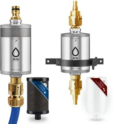 Alb PRO CAMPER Wasserfilter Set - Edelstahl - OHNE CHEMIE - Sonstige, umweltfreundlicher Wasserfilter aus Edelstahl, der ganz ohne Chemie sauberes Trinkwasser liefert.