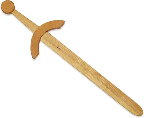 BestSaller 1101 Ritterschwert König Artus Holz 57cm lang, Natur, Fasching, Karneval (1 Stück)
