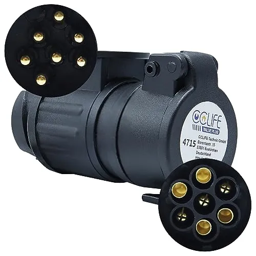 CCLIFE Anhänger Adapter 13 Polig auf 7 Polig Adapter für PKW und Anhänger 12V
