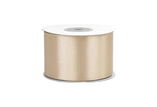 Creativery Satinband, Satinband 50mm x 25m Rolle Sand Beige