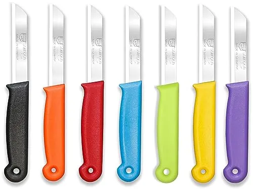 Gemüsemesser Obstmesser Set 7 Stück aus Solingen - Scharfe Edelstahlklingen, Made in Germany - Obstmesser & Gemüsemesser Set aus Solingen mit 6 cm scharfen Klingen, ergonomischem Griff und Anti-Rutsch-Beschichtung für präzises Schneiden von Obst und Gemüse.
