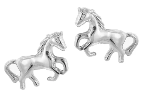 trendor Kinder-Ohrringe Pferd zauberhafter Ohrschmuck aus Silber für Mädchen, elegante Geschenkidee für Kids 63669