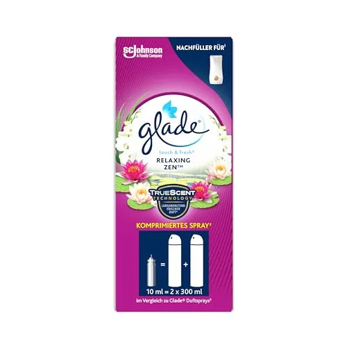 Glade Touch & Fresh (Brise One Touch) Nachfüller, Lufterfrischer Minispray, Relaxing Zen, 1er Pack (1 x 10 ml)