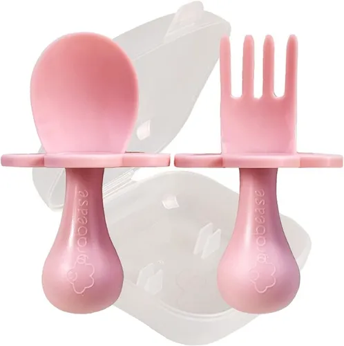 Baby Und Kleinkind Selbst Fütterung Utensilien Löffel Und Gabel Pink Grabease