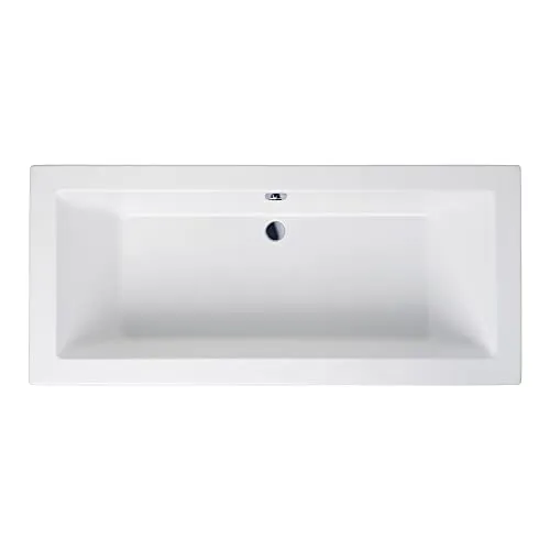 Aloni Acryl-Badewanne Ablauf Mitte Weiß 180 x 80 x 60 cm - Badewanne ohne Belüftung, aus hochwertigem Sanitäracryl gefertigt, unkomplizierte Installation für Eck- oder Freimontage.