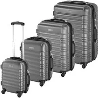 tectake® Hartschalenkoffer-Set 4-teilig - Koffer Set aus robustem ABS-Kunststoff mit 360° drehbaren Rollen und TSA-Zahlenschloss für sicheres Reisen. Ideal für jeden Reisenden, der Wert auf Qualität und Stil legt.
