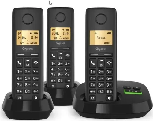 Gigaset PURE 100 AM Trio schwarz Schnurlostelefon von Gigaset