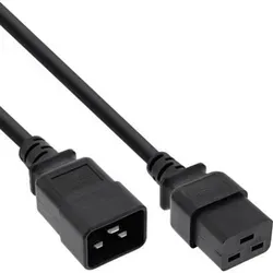 InLine® Kaltgeräteverlängerung 16A, C19 auf C20, 3m Kabel Stromkabel extern Kaltgerätekabel