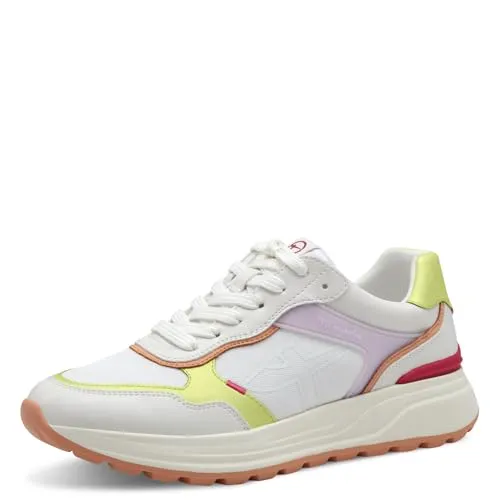 Tamaris Schnürer Damen sportlich weiß, EU 40 - Damen-Sneaker mit herausnehmbarer Sohle für individuellen Komfort und optimale Passform. Ideal für den Alltag und jeden Anlass dank flacher Sohle und stabilen Schnürverschluss.