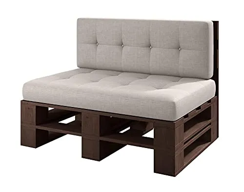 Lermowood Palettenmöbel Mp Bank 120 x 60 x 30 cm Palisander | Europaletten Indoor und Outdoor Lounge Gartenmöbel Holz Gartenmöbel Set Lounge Möbel Terrasse Balkon Loft Stil Paletten