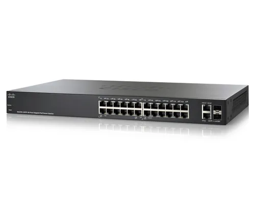 Cisco SG200-26FP-EU Switch - 26 Anschlüsse, managed - Netzwerk-Switch mit 26 Anschlüssen, PoE-fähig und ideal für Unternehmen, die eine zuverlässige und leistungsstarke Netzwerkverbindung benötigen.