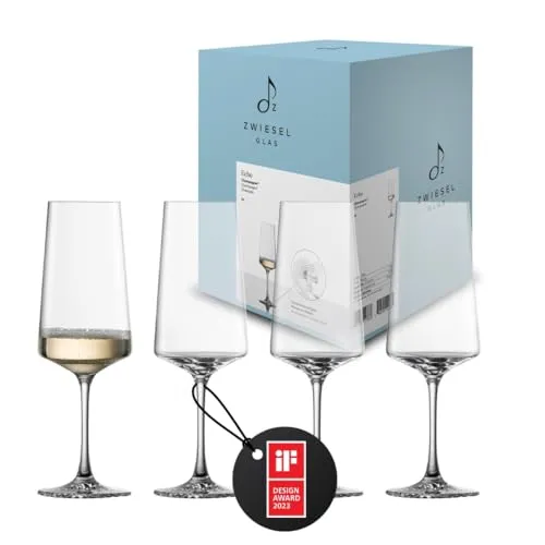 Zwiesel ZWG Champagnerglas Echo 395ml - Elegante Sektgläser für besondere Anlässe - Weingläser, Set mit 4 eleganten Champagnergläsern, perfekt für festliche Anlässe und Genussmomente.