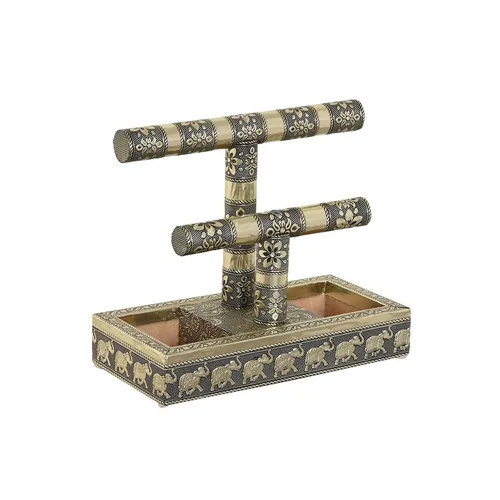 Jewelry Box Home Esprit - Elegante Schmuckbox aus weißem Champagnerholz und Aluminium, ideal zur stilvollen Aufbewahrung Ihrer Schmuckstücke - perfekt für jedes Zuhause.