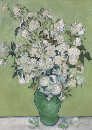 Piatnik Puzzle Vase mit weißen Rosen, van Gogh, Puzzleteile von Piatnik