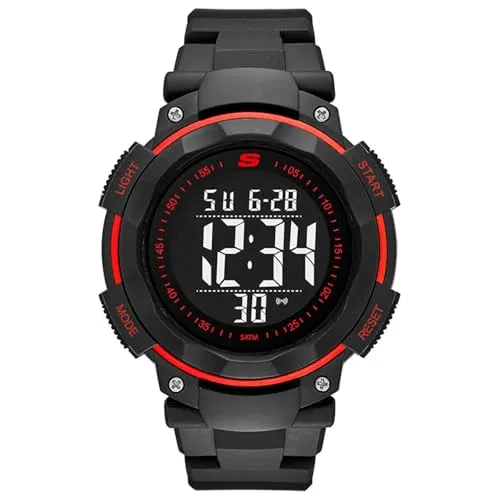 SKECHERS Herren Analog Quartz Uhr SR1022 - Armbanduhren für Herren mit 45 mm Gehäuse, wasserdicht bis 50 m - ideal für Schwimmen und Alltag.