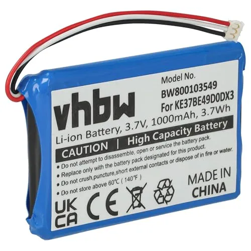 vhbw 1x Akku Ersatz für Garmin 361-00035-00 für GPS Navigation Navi (1000 mAh, 3,7 V, Li-Ion)