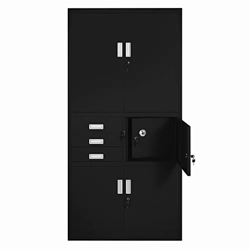 Jan Nowak Aktenschrank mit Tresor – 3 Schubladen, Höhenverstellbare Fachböden - Robuster Büroschrank mit Tresor für sichere Aufbewahrung. Ideal für Archive und Schulen, bietet er flexible Stauraummöglichkeiten und höchste Sicherheit.