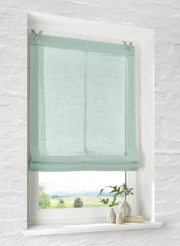 Kutti Raffrollo Brondby, freihängend mit Hakenaufhängung, lichtfilternd - Das Kutti Raffrollo ‚Brondby‘ überzeugt durch seine Leinenoptik und einfache Anbringung ohne Bohren. Ideal für Sichtschutz und Tageslichteinfall, sorgt es für eine wohnliche Atmosphäre im Raum.