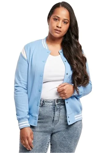 Urban Classics Ladies Inset College Sweat Jacket - Funktionsjacke für Damen aus hochwertigem Sweat-Material mit stylischen Kontrastfarben und sportlichen Streifen, ideal für laue Sommernächte.