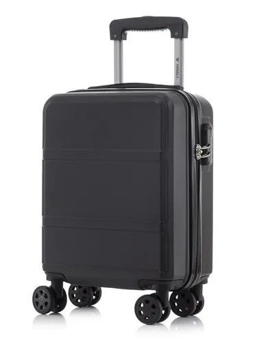 YONSLY Trolley Reisekoffer S - Schwarz, Hartschale mit 4 Rollen - Robuster Handgepäck-Koffer mit 360°-Doppelrollen für mühelose Mobilität. Integriertes Sicherheitsschloss und ergonomischer Gummigriff sorgen für hohen Komfort und Sicherheit auf Reisen.
