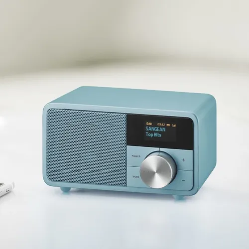 Sangean Genuine Mini DDR-7 Tischradio DAB+, UKW AUX, Bluetooth in Türkis - Radios: Charmantes DAB+ Tischradio mit überraschendem Klang und modernem Bluetooth-Streaming, ideal für Musikliebhaber.