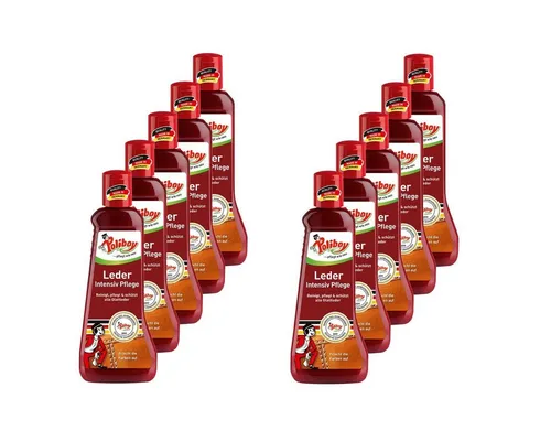 Poliboy Leder Intensiv Pflege - 10er Pack 200ml - für optimale Lederpflege - Vielseitige Ledermilch zur Pflege von glattem und genarbtem Leder. Schützt vor Alltagseinflüssen und sorgt für Geschmeidigkeit und Seidenglanz. Ideal für Möbel, Kleidung und Accessoires. Hergestellt in Deutschland mit hochwertigen Inhaltsstoffen.
