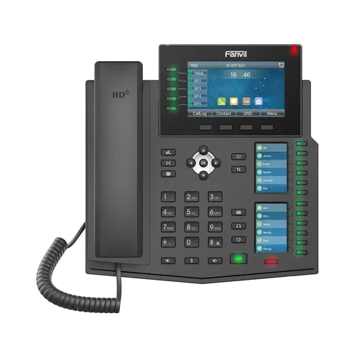 Fanvil IP Telefon X6U V2 schwarz - Festnetztelefon mit dual-color LCD, 20 SIP-Linien und HD-Audio für klare Gespräche, ideal für Büros und professionelle Anwendungen.
