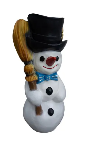 JVmoebel Skulptur Schneemann Gartenfigur aus wetterfestem Material mit festlichem Design (Schneemann Material: Kunststoff/Acryl 45 cm), Made in Europa