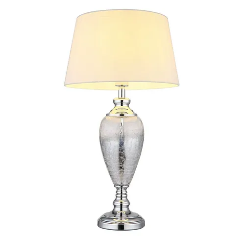 GLOBO LIGHTING LED Tischleuchte, Leuchtmittel inklusive, Warmweiß, Tischlampe Leselampe Schlafzimmerleuchte Glas Textil schwarz LED