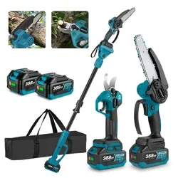 ONEVAN Akku-Hochentaster 3-in-1 mit 2m Teleskopstange