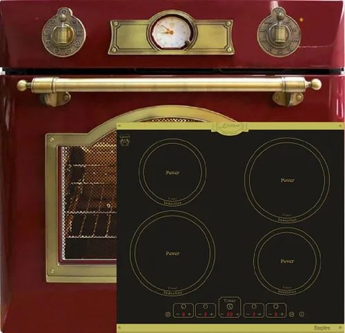 Kaiser Induktions Herd-Set EH 6355 RotEm mit Backofen und Autark Kochfeld - Luxuriöses Induktions Herd-Set mit 8 Funktionen, Selbstreinigung und Teleskopschienen für müheloses Kochen. Hochwertige Materialien und elegantes Design für Ihre Küche.