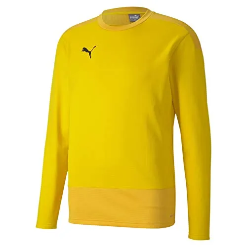 PUMA Herren teamGOAL 23 Training Sweat, Cyber Yellow-Spectra Yellow, XXL - Fleecepullover mit dryCELL-Technologie für optimalen Feuchtigkeitstransport und trockenen Tragekomfort. Hergestellt aus Recyclingmaterial für eine nachhaltige Wahl.
