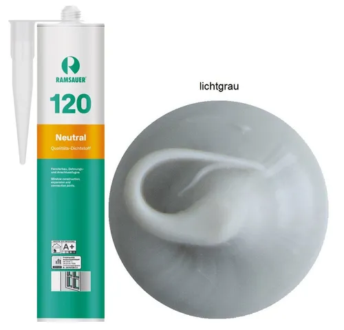 Ramsauer Dichtstoff Ramsauer 120 Neutral Silikon Dichtstoff 310ml Kartusche, gebrauchsfertig, UV- und witterungsbeständig, anstrichverträglich