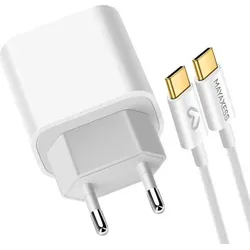 Mayaxess, 20W Netzteil für iPhone 17 Air mit 1m USB-C Kabel, Weiß - Weiß
