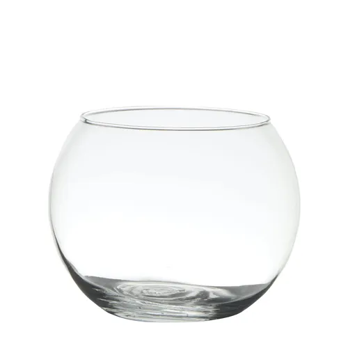 Teelichthalter, Kugelvase BALL H. 13cm D. 16cm transparent rund Glas Hakbijl