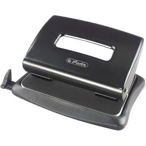 Herlitz Locher 1610492, 1,6 mm, schwarz, Bürolocher, Stanzleistung ca. 16 Blatt