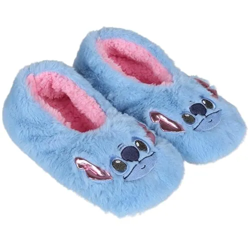 DISNEY Stitch WARMES Mädchen Hausschuhe zum Hineinschlüpfen, RUTSCHFESTE Hausschuhe für zu Hause (Stitch, EU Schuhgrößensystem, Grundschulkind, Numerisch (von/bis), M, 26.5, 30.5)