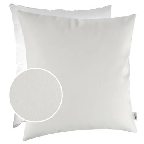 Kissenbezug Kunstleder Dekokissen Sofakissen Leder-Kissenbezüge Kissenhülle Kissen KUMO Weiß 40x40cm mit Füllung