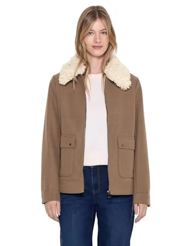 Street One Studio Damen Jacke in Woll-Optik - Funktionsjacke mit Teddy-Kragen und seitlichen Taschen, bietet angenehmen Tragekomfort und stilvolles Design für jede Gelegenheit.