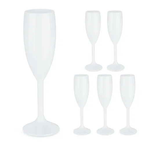 Sektgläser Kunststoff Champagner Gläser Set Sektkelche 6 Stück Prosecco Gläser
