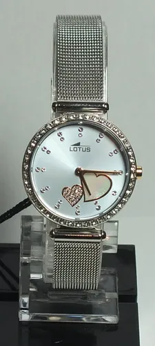 Lotus Damen Armbanduhr Analog Quarz Edelstahl 18616/2 - Elegante Damenarmbanduhr mit 29mm Edelstahlgehäuse, blauem Ziffernblatt und funkelnden Kristallen. Ideal für stilbewusste Frauen, wasserdicht bis 5 bar.