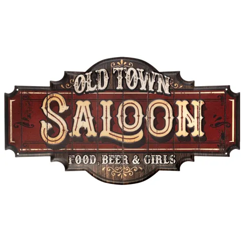 Moritz Metallschild Saloon Western Food Beer Girls - Metallschild 60 x 33 cm im Retro Vintage Design, perfekt für die Küche oder als dekoratives Highlight in Ihrem Zuhause.
