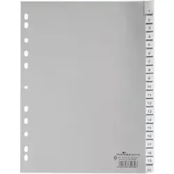 DURABLE 1 bis 20 Zahlenregister DIN A4 Grau 20-teilig PP (Polypropylen) 11 Löcher 6443