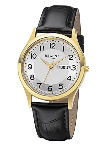 REGENT Herrenuhr F-1261 mit Kroko Look Lederband von Regent
