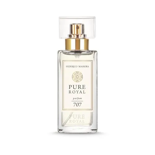 PURE ROYAL 707 Damenduft, 50 ml, Bergamotte, Zitrone & Mandarine, Jasmin & Maiglöckchen, Patchouli, Pfirsich & Amber, Zitrus, 20 %