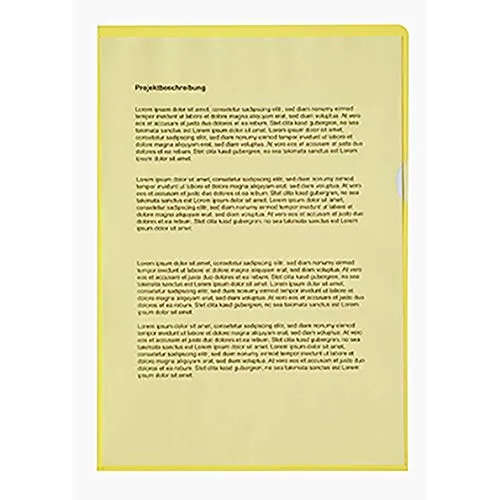 Soennecken Sichthülle 1512 DIN A4 PP gelb - 100 Stück Packung, stabile und antistatische Aktenhüllen für optimalen Dokumentenschutz