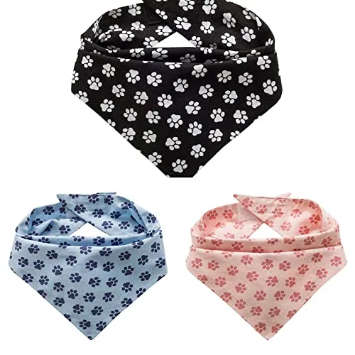 Produktbild Hunde Bandana Kopftücher Hundehalstuch Dreieckstuch für Kleine, Mittelgroße und Große Hunde (Schwarz, S)