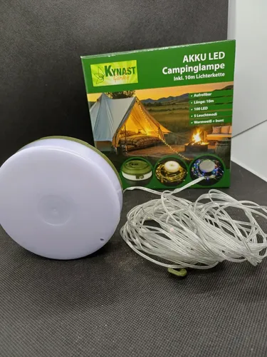 Campinglampe Aufrollbar Tragbare Akku LED Lichterkette 10m, 5 Modi , IP 44, Neu