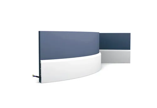 Orac Decor Flexprofil SX184F CASCADE - Flexible Sockelleiste aus hochwertigem Purotouch® für elegante Wandgestaltung. Ideal für gebogene Wände und Decken, vorgrundiert und bereit für einfache Montage.